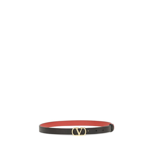 Valentino Garavani Black Calf Leather Bos Taurus Regular Belt