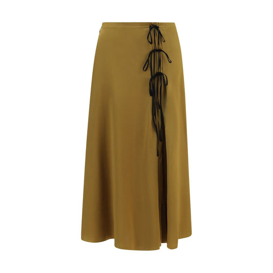 Ganni Bicolor Acetate Midi Skirt