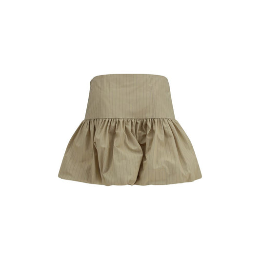 Ganni Beige Cotton Mini Skirt
