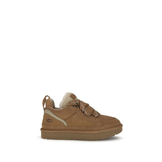 UGG Brown Leather Platform Sneakers