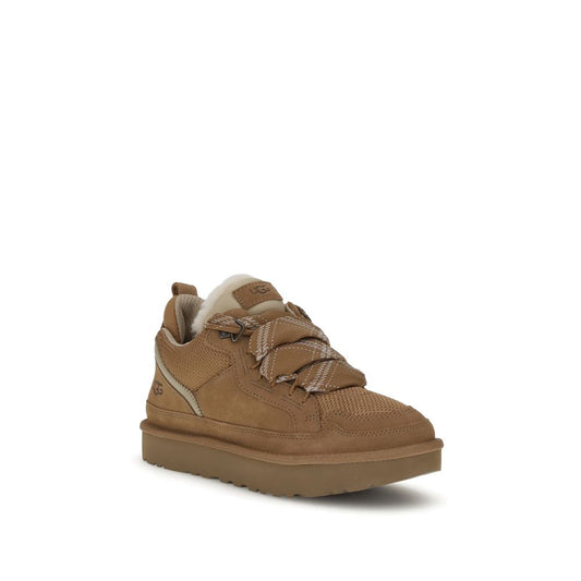 UGG Brown Leather Platform Sneakers