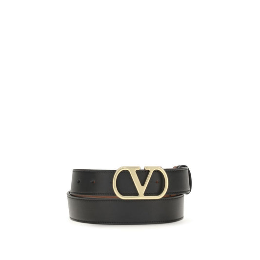 Valentino Garavani Black Calf Leather Bos Taurus Belt