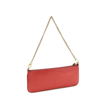 PINKO Red Calf Leather Bos Taurus Shoulder Bag