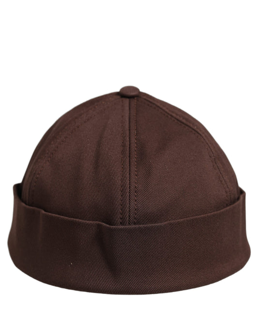 Dolce & Gabbana Men Brown Cotton Docker Capello Brimless Hat