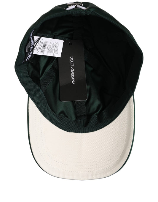Dolce & Gabbana Men Deep Green Cotton Baseball Cap 6 Panels Hat
