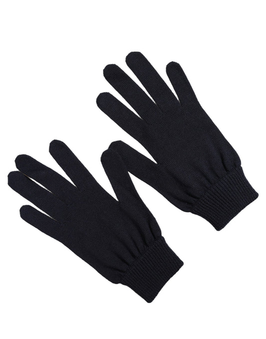 Dolce & Gabbana Men Dark Blue Cashmere Knitted Winter Gloves