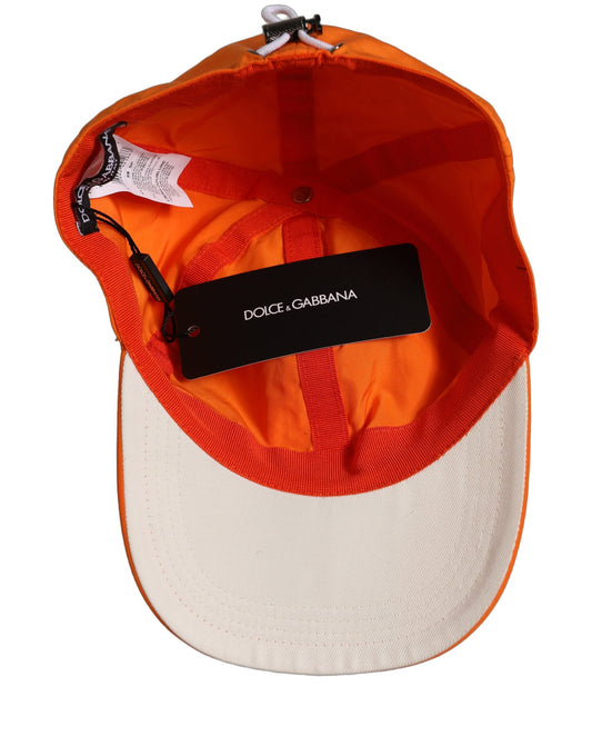 Dolce & Gabbana Men Orange Polyester Baseball Cap 6 Panels Hat
