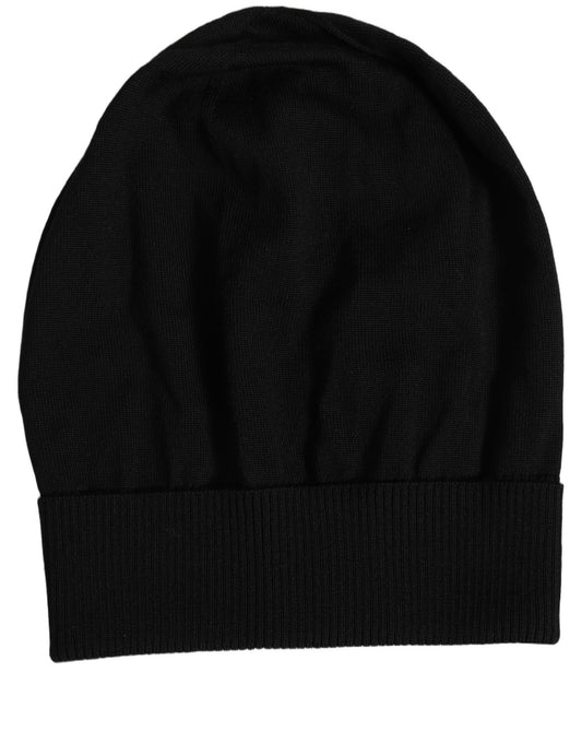 Dolce & Gabbana Men Black Wool Knitted Winter Beanie Capello One Hat