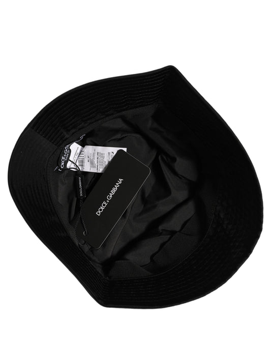 Dolce & Gabbana Men Black Nylon Wide Brim Bucket Capello Hat