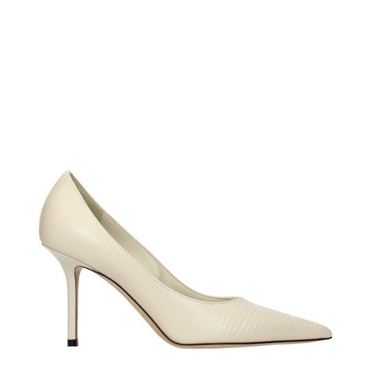 Jimmy Choo Beige Leather High Heel Pumps