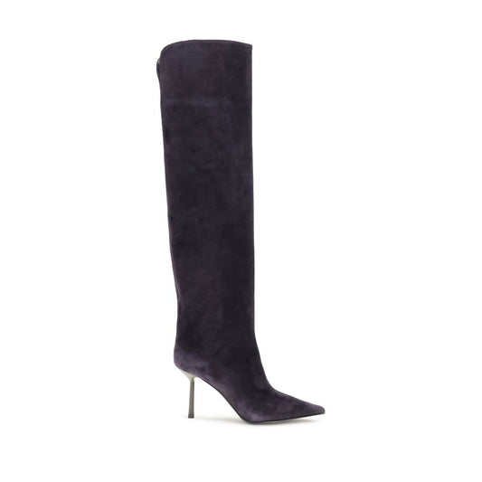 LE SILLA Blue Calf Leather Bos Taurus Over The Knee