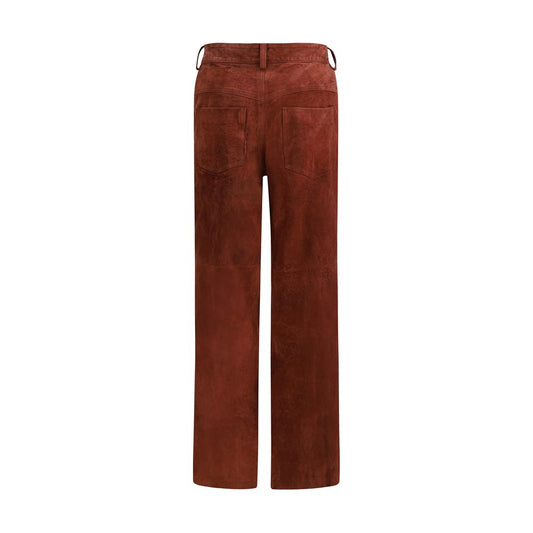 Salvatore Santoro Bordeaux Leather Casual Pants