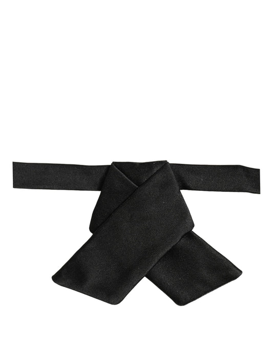 Dolce & Gabbana Men Black 100% SIlk Adjustable Neck Papillon Bow Tie