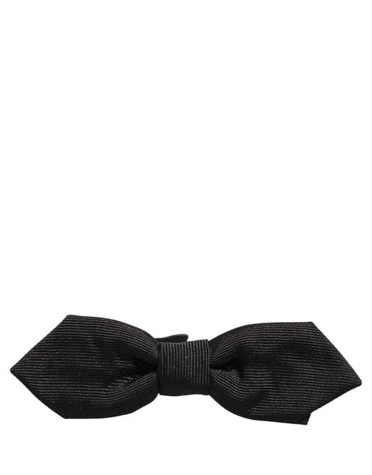 Dolce & Gabbana Men Black 100% Silk Adjustable Neck Papillon Bow Tie