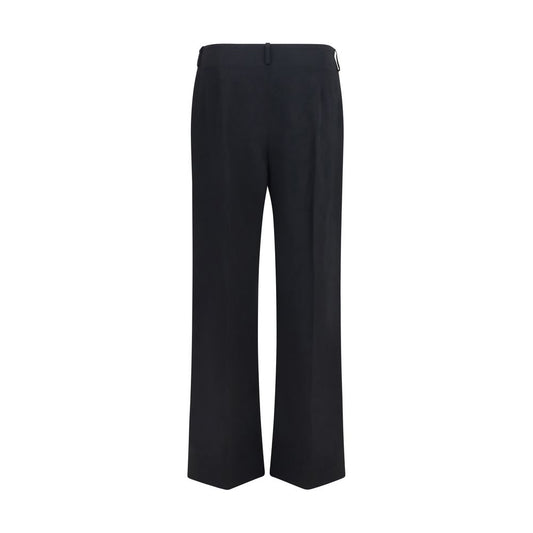 Khaite Black Polyester Casual Pants
