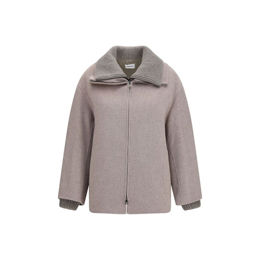 P.A.R.O.S.H. Beige Wool Oves Aries Full-Length Jacket