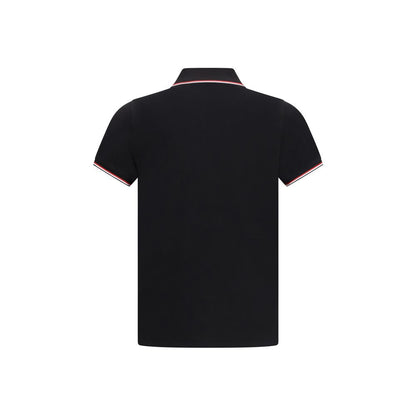 Moncler Black Cotton Polo Shirt