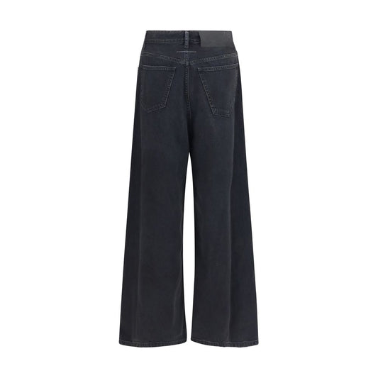 MM6 Black Cotton Relaxed Fit Jeans