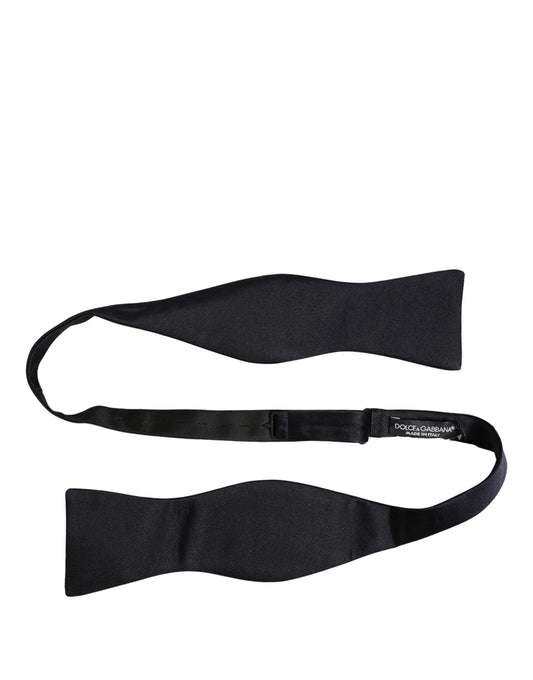 Dolce & Gabbana Men Black 100% Silk Adjustable Neck Papillon Bow Tie