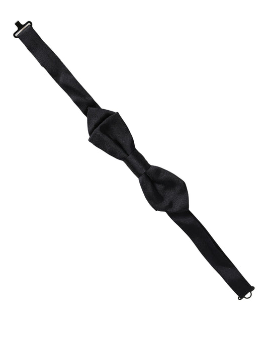 Dolce & Gabbana Men Black 100% Silk Adjustable Neck Papillon Bow Tie