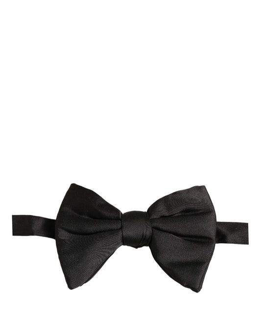 Dolce & Gabbana Men Black 100% Silk Adjustable Neck Papillon Bow Tie