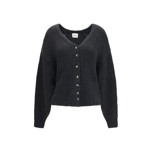 Khaite Gray Cashmere Cardigan