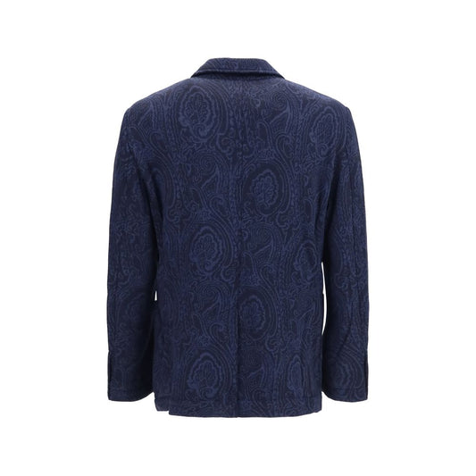 Etro Blue Wool Oves Aries Jacket