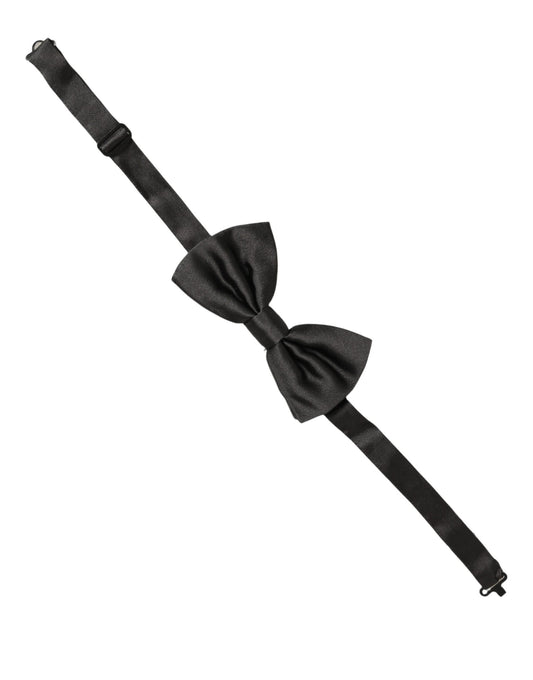 Dolce & Gabbana Men Black 100% Silk Adjustable Neck Papillon Bow Tie