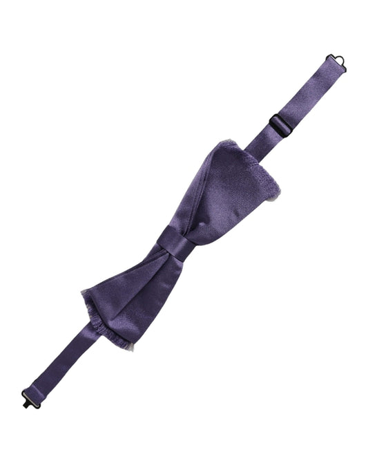 Dolce & Gabbana Men Purple 100% Silk Adjustable Neck Papillon Bow Tie