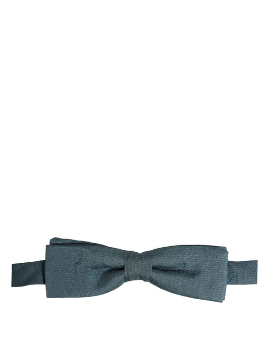 Dolce & Gabbana Men Steel Blue 100% Silk Adjustable Neck Papillon Bow Tie