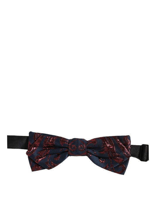 Dolce & Gabbana Men Blue Red Paisley Adjustable Neck Papillon Bow Tie