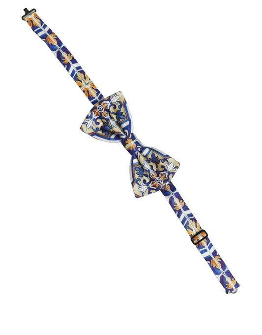 Dolce & Gabbana Men Multicolor Majolica Adjustable Neck Papillon Bow Tie