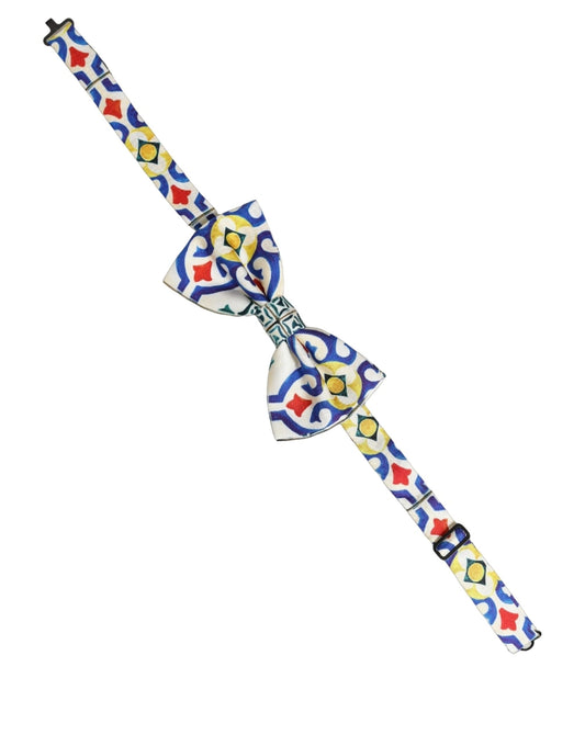 Dolce & Gabbana Men Multicolor Majolica Adjustable Neck Papillon Bow Tie