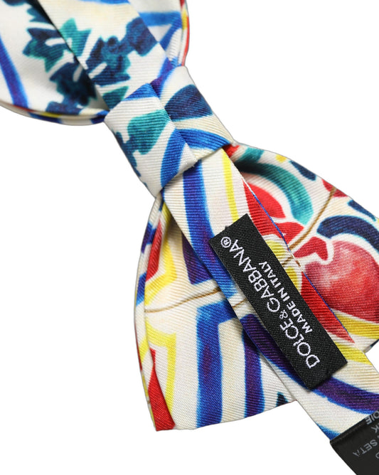 Dolce & Gabbana Men Multicolor Majolica Adjustable Neck Papillon Bow Tie
