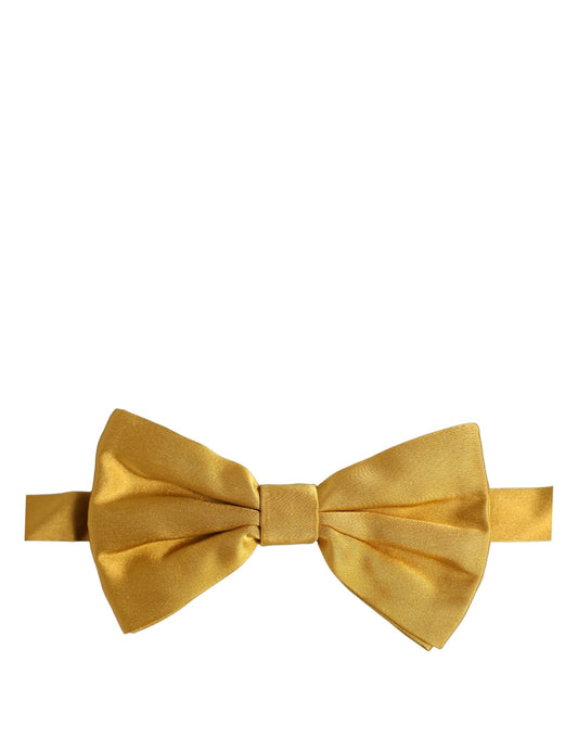 Dolce & Gabbana Men Yellow 100% Silk Adjustable Neck Papillon Bow Tie