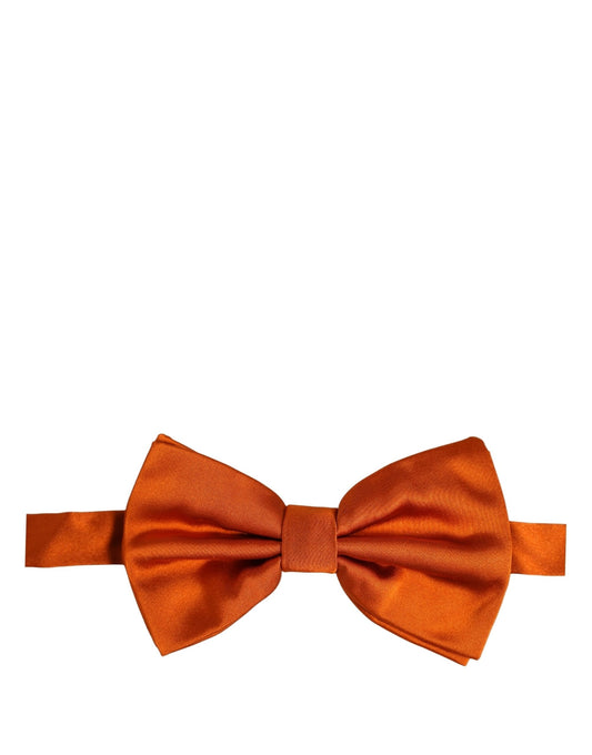 Dolce & Gabbana Men Orange 100% Silk Adjustable Neck Papillon Bow Tie