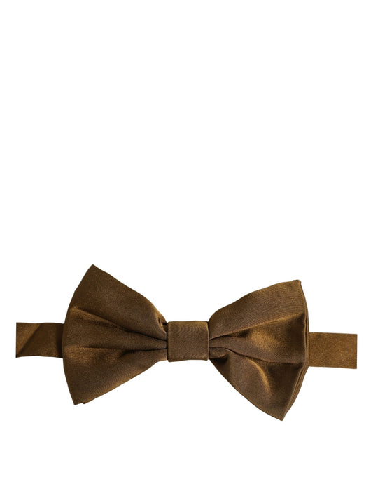 Dolce & Gabbana Men Brown 100% Silk Adjustable Neck Papillon Bow Tie