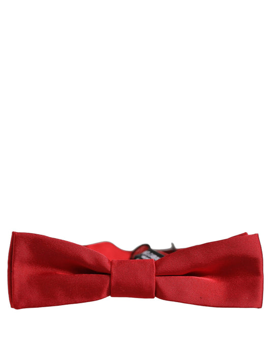 Dolce & Gabbana Men Red 100% Silk Adjustable Neck Papillon Bow Tie