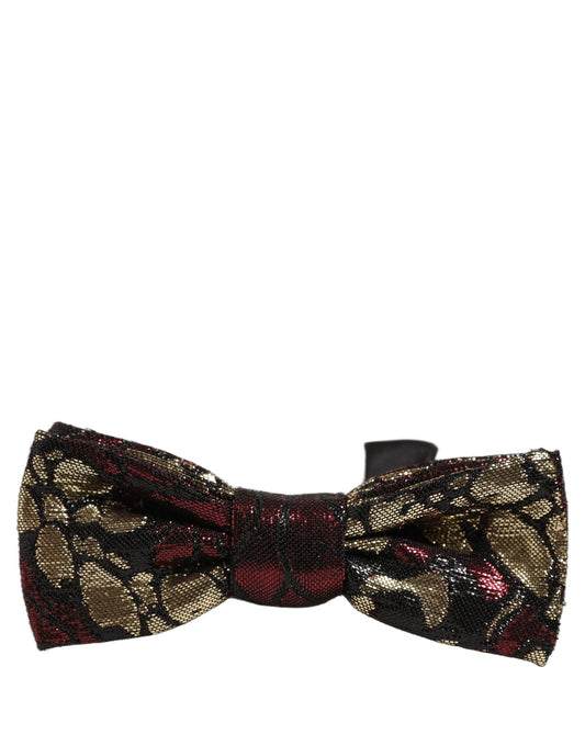 Dolce & Gabbana Multicolor Floral Jacquard Adjustable Neck Papillon Bow Tie
