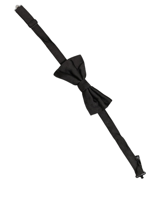 Dolce & Gabbana Men Black 100% Silk Adjustable Neck Papillon Bow Tie