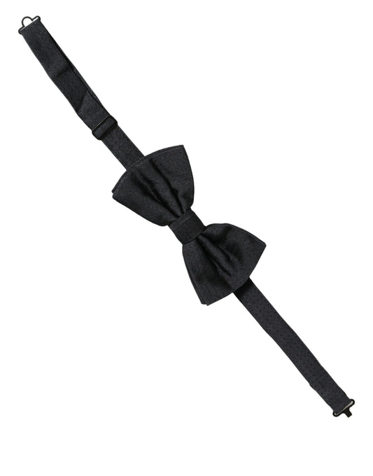 Dolce & Gabbana Men Black 100% Silk Adjustable Neck Papillon Bow Tie