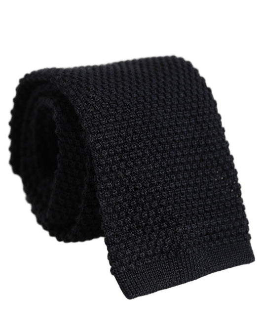 Dolce & Gabbana Men Black 100% Silk Adjustable Men Tied Necktie Tie