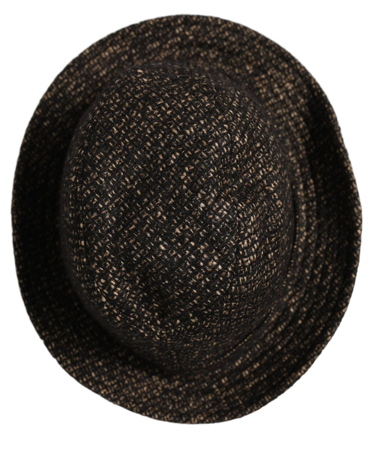 Dolce & Gabbana Grau Melange Tweed Capello Hut aus Mischgewebe mit Textur