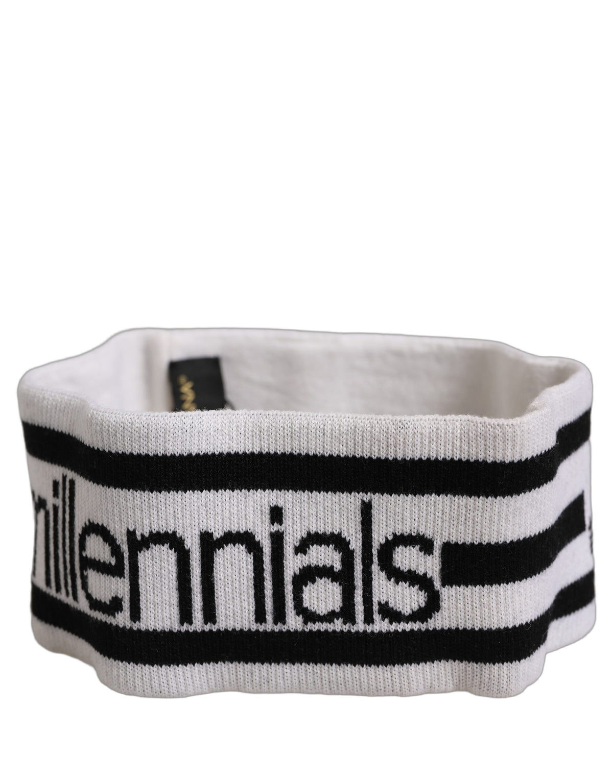 Dolce & Gabbana Weißer Wollstrick #DGmillennials Stirnband Einheitsgröße Mütze
