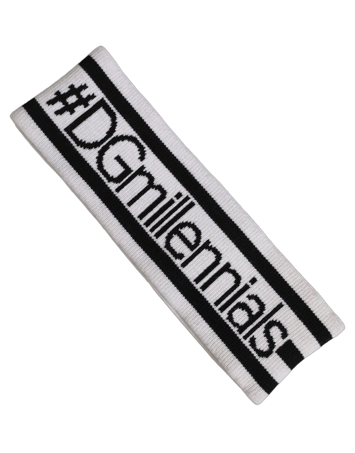 Dolce & Gabbana Weißer Wollstrick #DGmillennials Stirnband Einheitsgröße Mütze