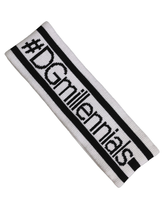 Dolce & Gabbana White Wool Knit #DGmillennials Head Band One Size Hat
