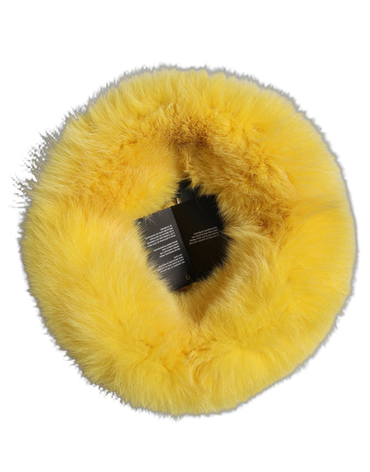 Dolce & Gabbana Yellow Fox Fur Womens Bucket Capello Hat