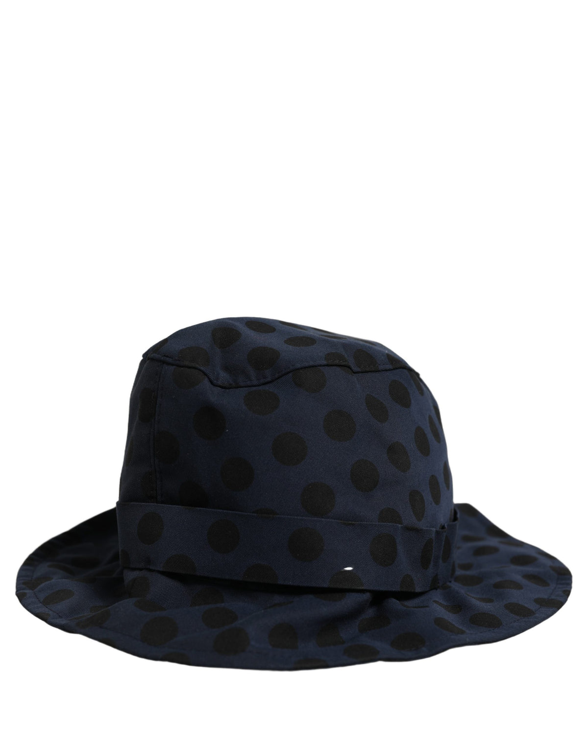 Dolce & Gabbana Blau Schwarz Getupfte Baumwoll Bucket Capello Hut
