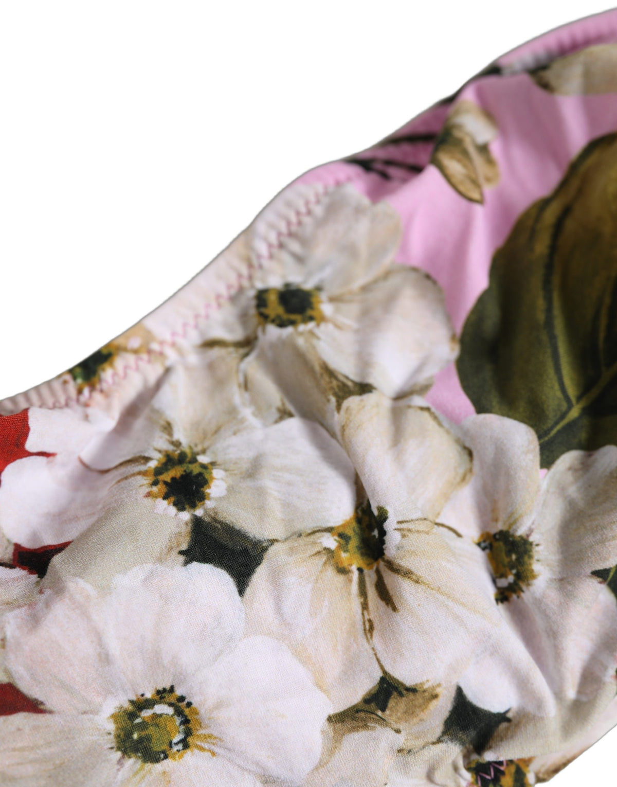 Dolce & Gabbana Bandeau-Bikinioberteil mit pinkfarbenem Blumenmuster