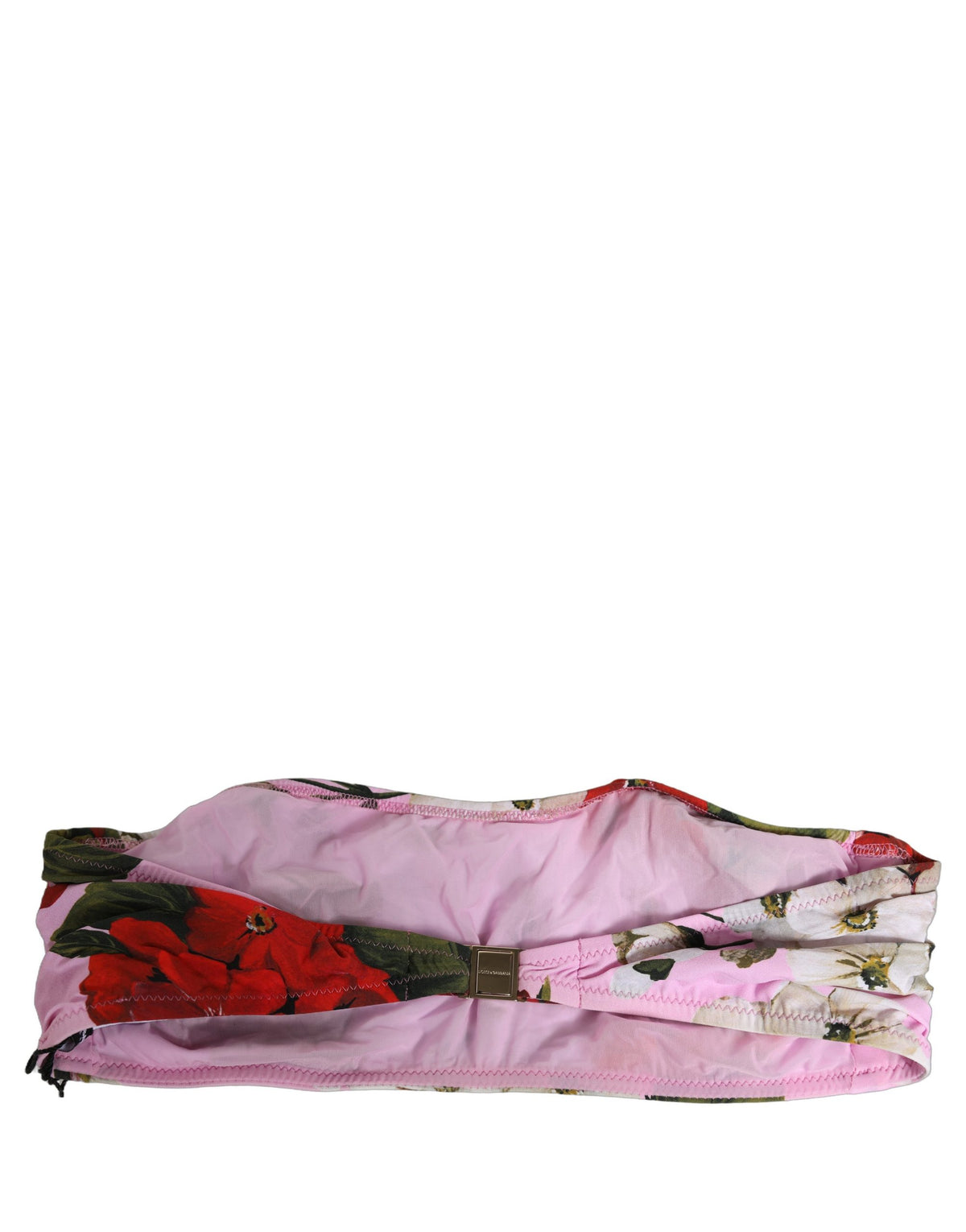 Dolce & Gabbana Bandeau-Bikinioberteil mit pinkfarbenem Blumenmuster